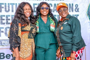 Dr. Faith E. E. Umoh poses for a group photograph with distinguished guests at the SureFuture Education & Career Advancement Forum 2026 (Pilot Edition), held in Nsit Ubium LGA, Akwa Ibom State.