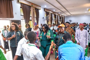 Dr. Faith E. E. Umoh poses for a group photograph with distinguished guests at the SureFuture Education & Career Advancement Forum 2026 (Pilot Edition), held in Nsit Ubium LGA, Akwa Ibom State.
