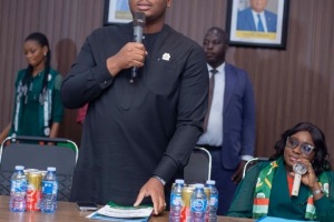 The Distinguished Guest of Honour, RT. Hon. ( Barrister) Otobong Bob, Ph. D, House Member representing Nsit Ubium State Constituency and Majority Leader of Akwa Ibom State House of Assembly….