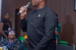 The Distinguished Guest of Honour, RT. Hon. ( Barrister) Otobong Bob, Ph. D, House Member representing Nsit Ubium State Constituency and Majority Leader of Akwa Ibom State House of Assembly….