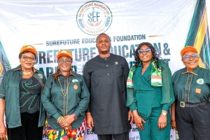 Dr. Faith E. E. Umoh, Founder of SureFuture Education Foundation, with distinguished guests during the SureFuture Education & Career Advancement Forum 2026.